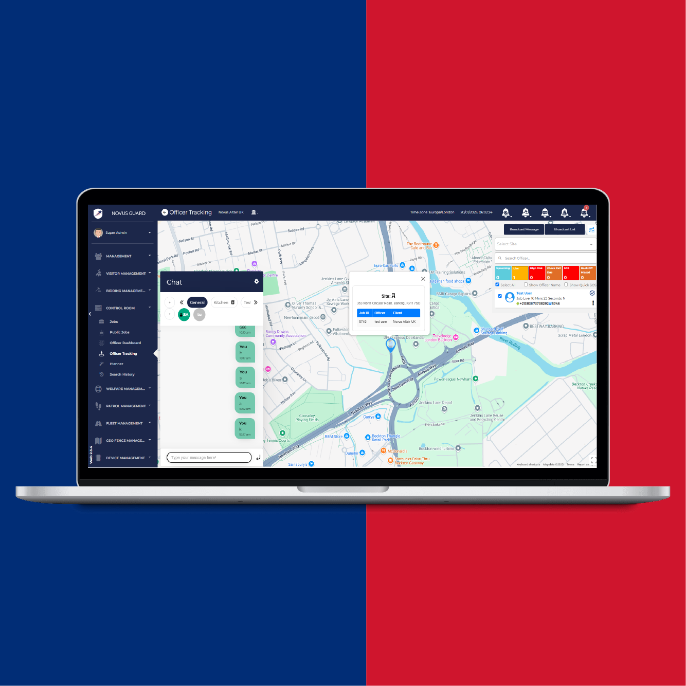 Officer tracking on map